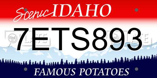 7ETS893 Idaho License Plate