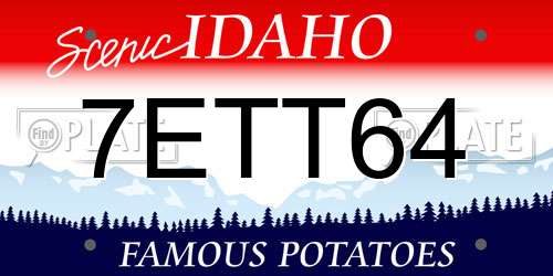 7ETT64 Idaho License Plate