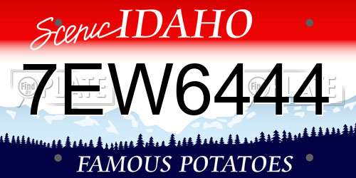 7EW6444 Idaho License Plate