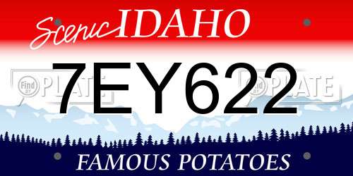 7EY622 Idaho License Plate