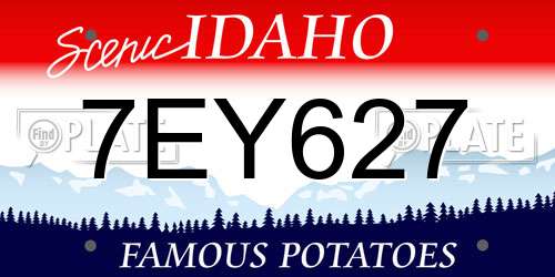 7EY627 Idaho License Plate