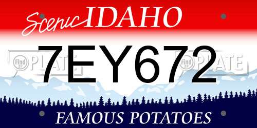 7EY672 Idaho License Plate