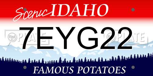7EYG22 Idaho License Plate