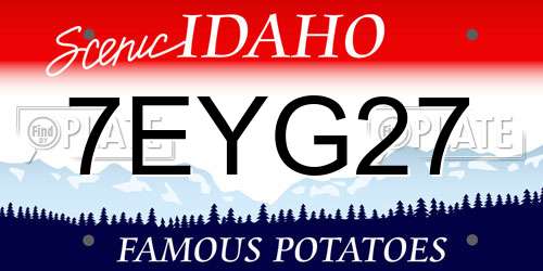 7EYG27 Idaho License Plate