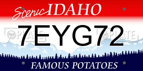 7EYG72 Idaho License Plate