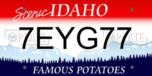 7EYG77 Idaho License Plate