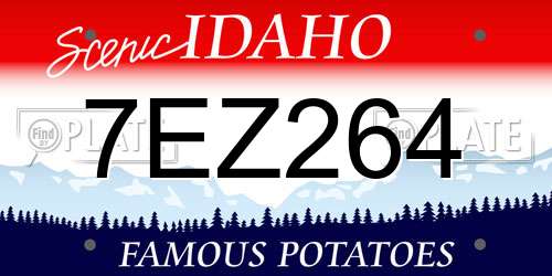 7EZ264 Idaho License Plate