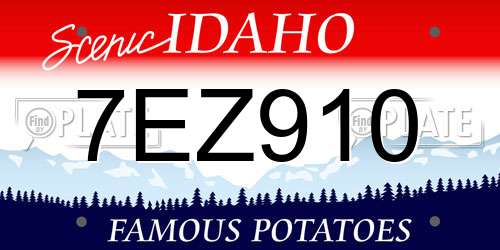 7EZ910 Idaho License Plate