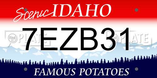 7EZB31 Idaho License Plate