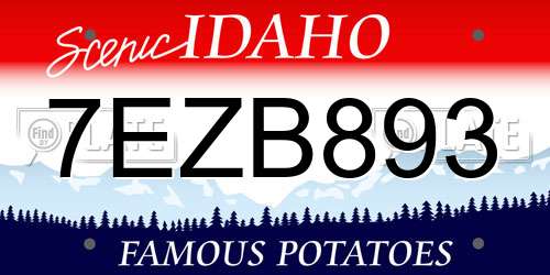 7EZB893 Idaho License Plate