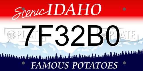 7F32B0 Idaho License Plate
