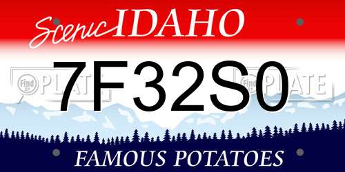 7F32S0 Idaho License Plate