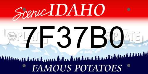 7F37B0 Idaho License Plate