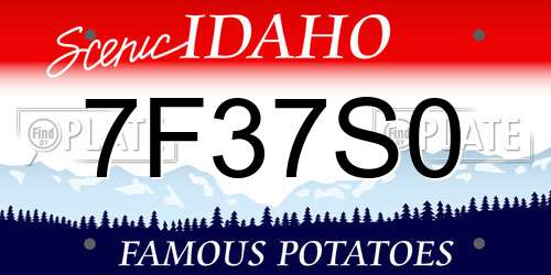 7F37S0 Idaho License Plate