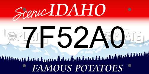 7F52A0 Idaho License Plate