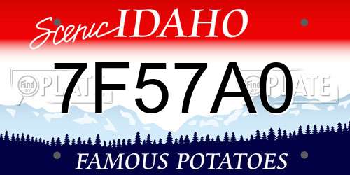 7F57A0 Idaho License Plate