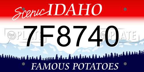 7F8740 Idaho License Plate