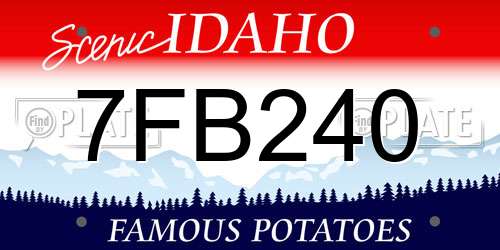 7FB240 Idaho License Plate