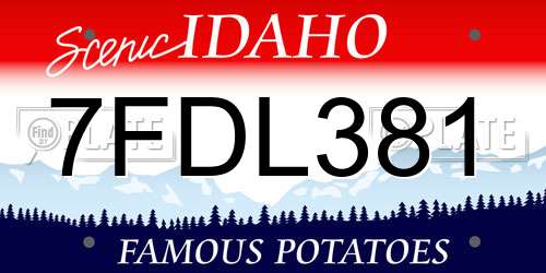 7FDL381 Idaho License Plate