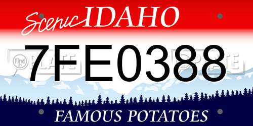 7FE0388 Idaho License Plate