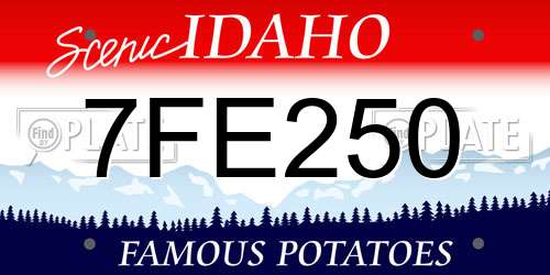 7FE250 Idaho License Plate