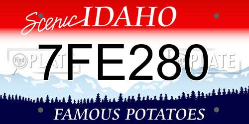 7FE280 Idaho License Plate
