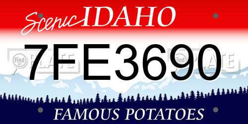 7FE3690 Idaho License Plate