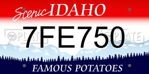 7FE750 Idaho License Plate