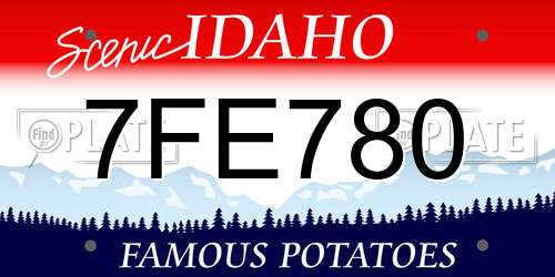 7FE780 Idaho License Plate