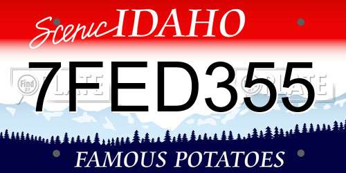 7FED355 Idaho License Plate