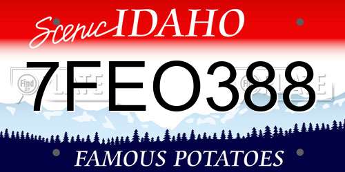 7FEO388 Idaho License Plate