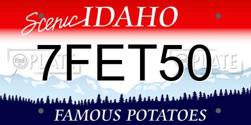 7FET50 Idaho License Plate