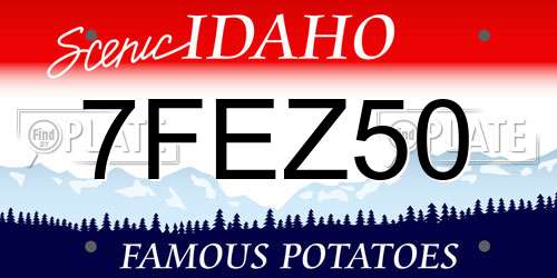 7FEZ50 Idaho License Plate