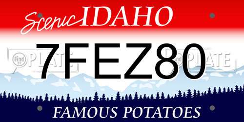 7FEZ80 Idaho License Plate