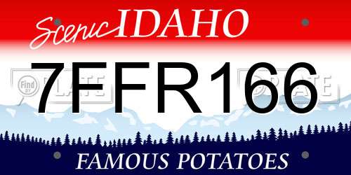 7FFR166 Idaho License Plate