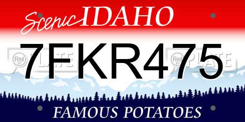7FKR475 Idaho License Plate