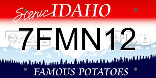 7FMN12 Idaho License Plate