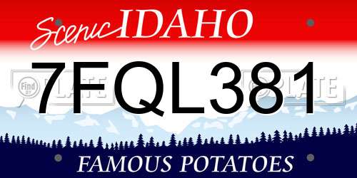 7FQL381 Idaho License Plate