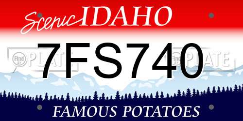 7FS740 Idaho License Plate