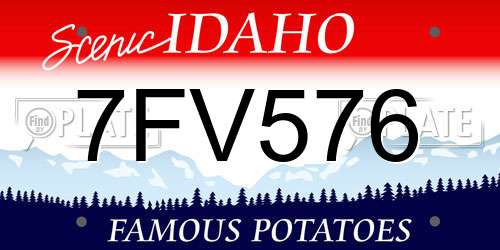7FV576 Idaho License Plate