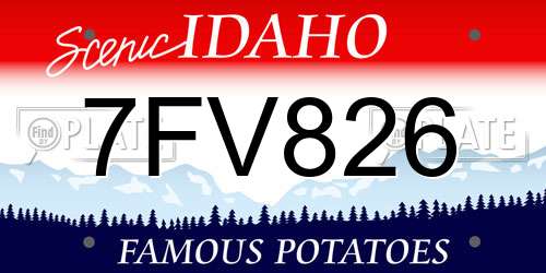 7FV826 Idaho License Plate