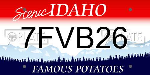 7FVB26 Idaho License Plate
