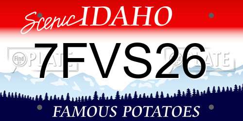 7FVS26 Idaho License Plate