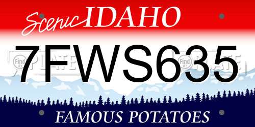 7FWS635 Idaho License Plate