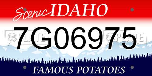 7G06975 Idaho License Plate