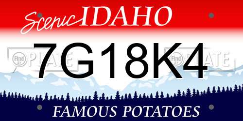 7G18K4 Idaho License Plate