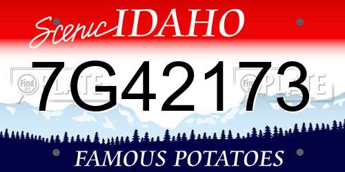 7G42173 Idaho License Plate