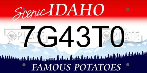 7G43T0 Idaho License Plate