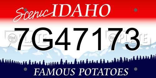 7G47173 Idaho License Plate