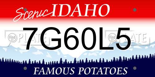 7G60L5 Idaho License Plate